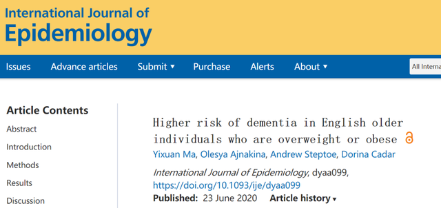 英國倫敦大學(xué)：超重或腹部肥胖，老年癡呆的風(fēng)險(xiǎn)更高！-肽度TIMEDOO