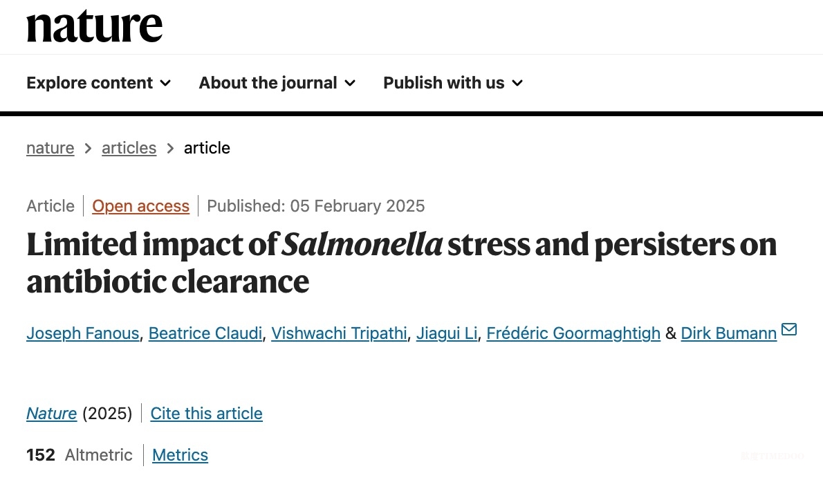 巴塞爾大學(xué)科學(xué)家研究揭示抗生素治療失敗的新原因-肽度TIMEDOO